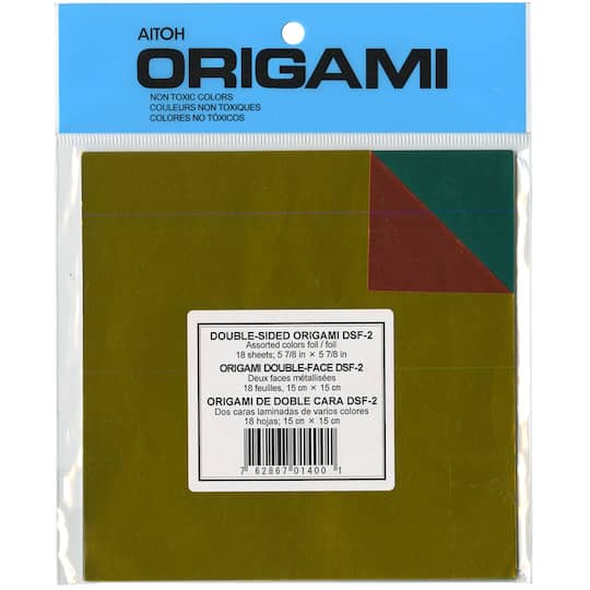 Aitoh 5.875&#x22; Assorted Foil Double-Sided Origami Paper, 24 Sheets
